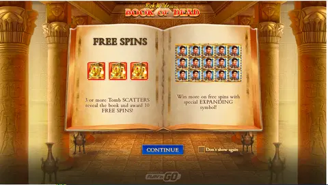 Book of Dead slot in the Prestige Casino lobby