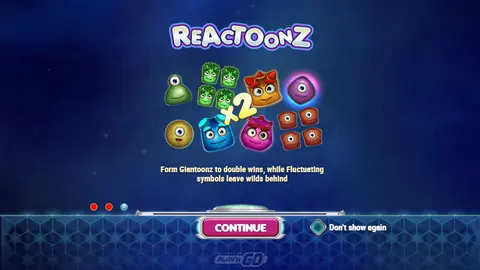 Reactoonz slot in the Prestige Casino lobby